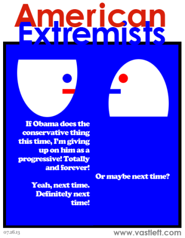 When we continue to support Democrats who undermine progressive causes, we enable their behavior (comic from http://americanextremists.thecomicseries.com/comics/522).