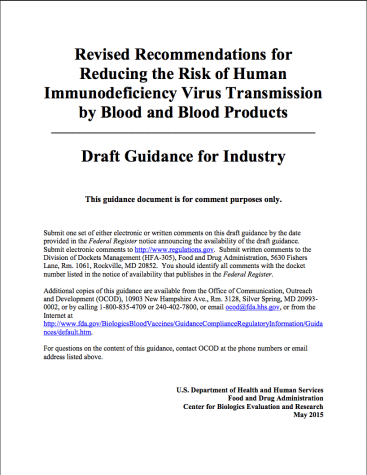 FDA Blood Ban Proposal